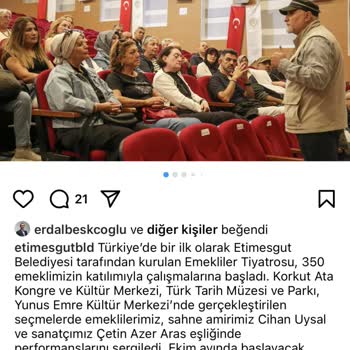 Etimesgut Belediyesi Emekli Tiyatrosunun Haber Vermeden Prova Yapması