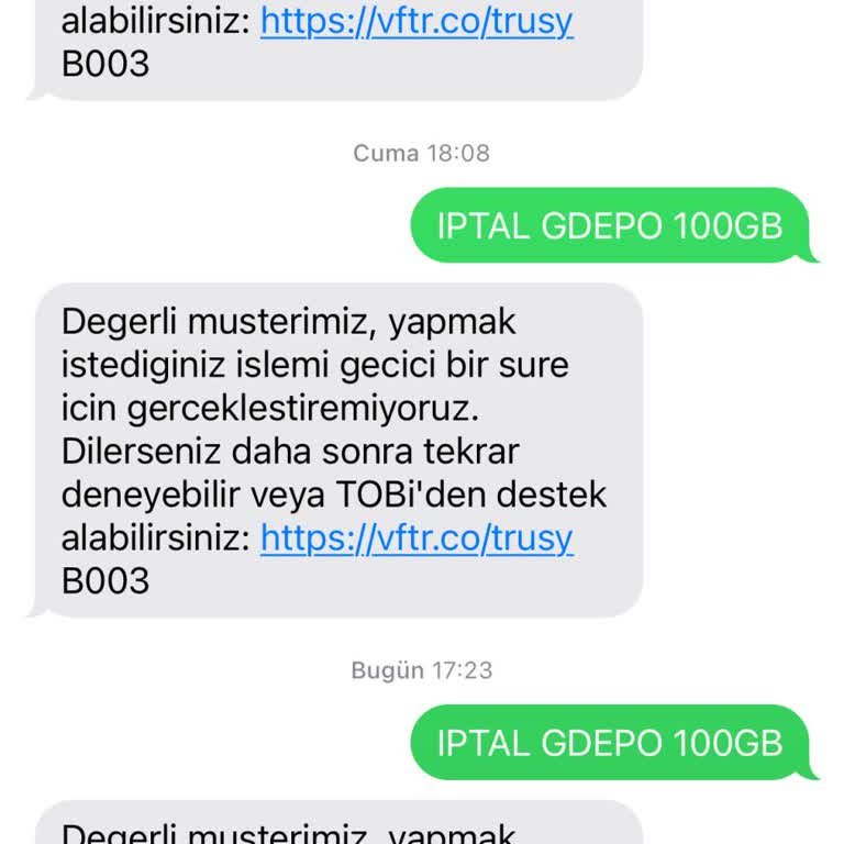 Vodafone Güvenli Depo 100GB Paketinin İptal Sorunu