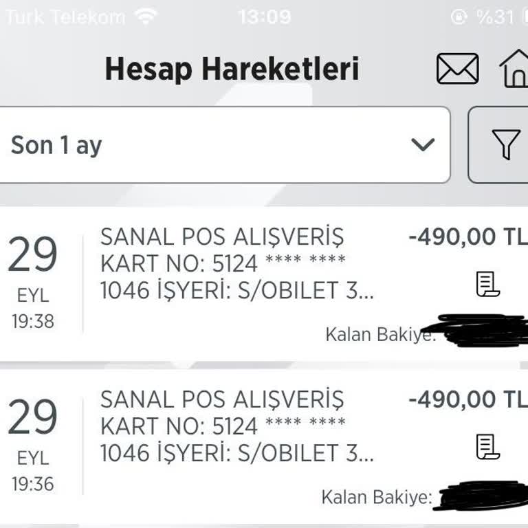 Obilet Firması Hesabımdan 2 Kere Ücret Kesti