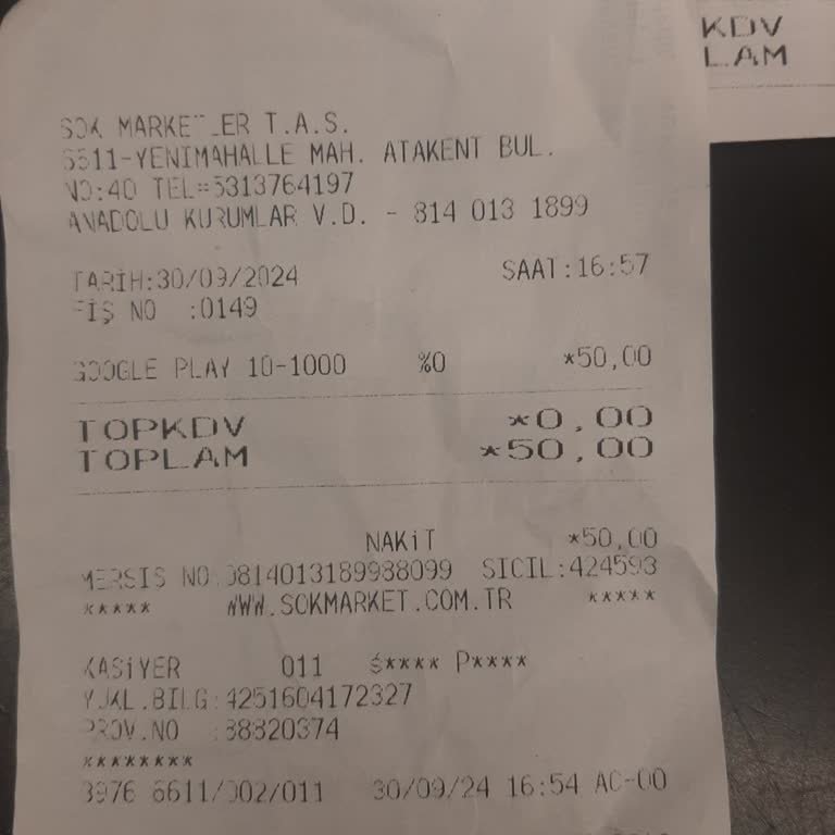 Şok Marketler Play Kod Hatası