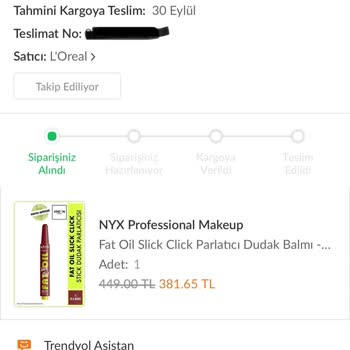Trendyol/Loreal Müşteriyi Mağdur Ediyor, Satıcılar Bilgi Vermiyor!