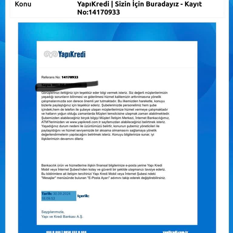 Yapı Kredi Bankası'nda Mevduat Dönüşüm Sorunu Ve Müşteri Hizmetleri Eksikliği