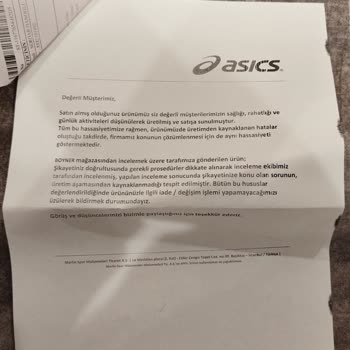 Boyner Ve Asics Yırtık Kusurlu Ürün İadesi Almıyor