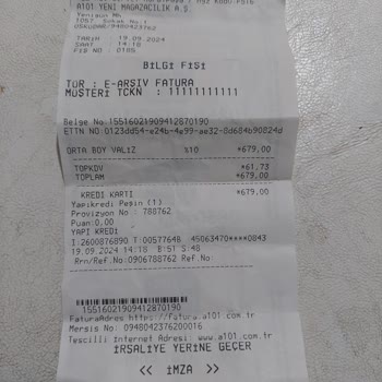 A101  Valiz İadesi Alınması