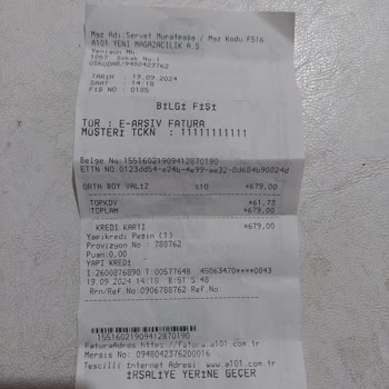 A101  Valiz İadesi Alınması