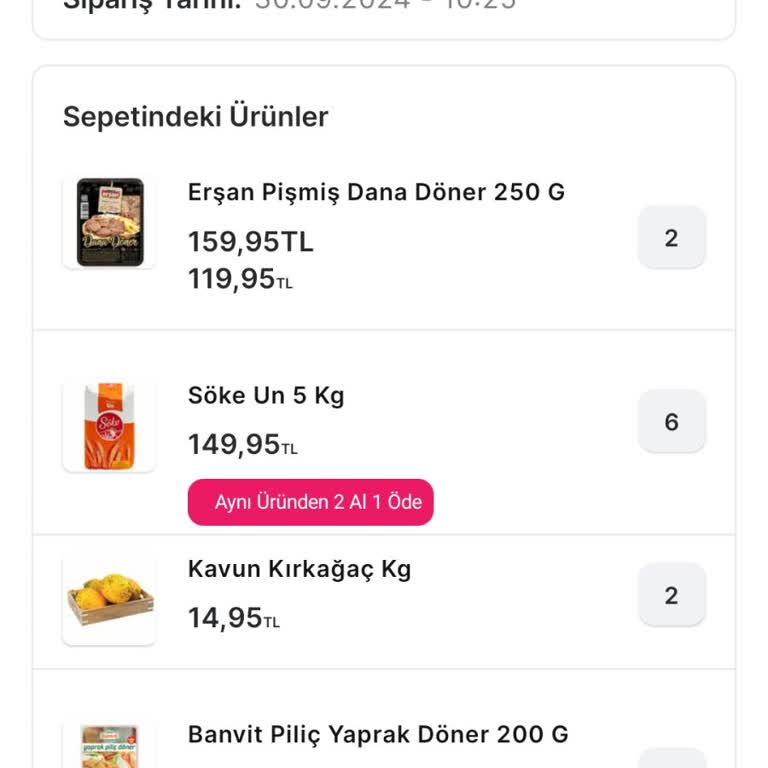 Migros Yoldayken İptal Edilen Sipariş
