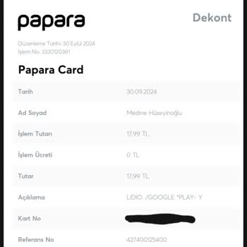 Lidio İzinsiz Bilgi Dişi Para Çekme