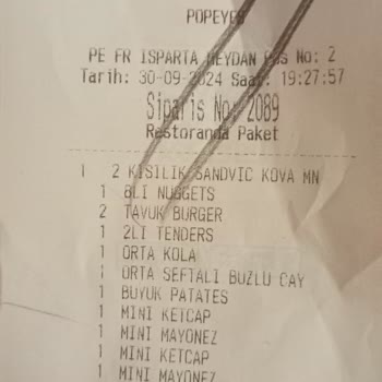 Isparta Meydan AVM Popeyes Eksik Ürün Popeyes Telefon