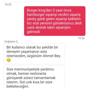 Yemek Sepeti Ve Burger King Yanlış Sipariş