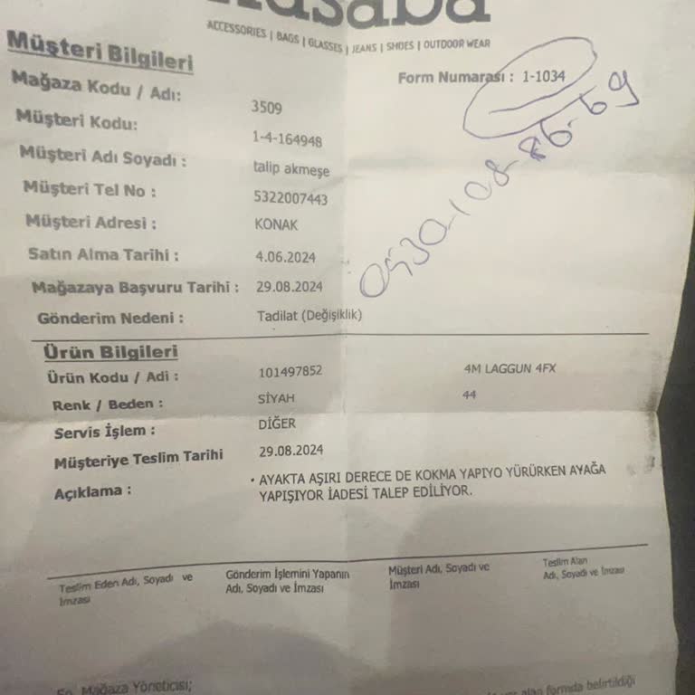 Kasaba Jeans Aldığım Sandaleti İade Etmek İstiyorum