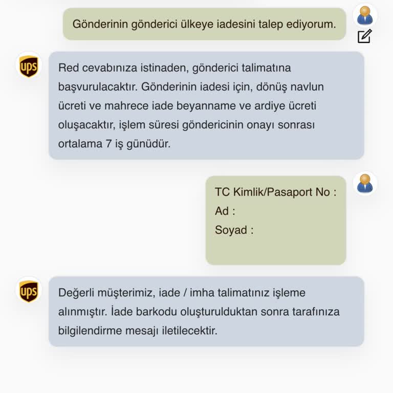 UPS Türkiye İade Sürecinde Yaşanan Sorunlar