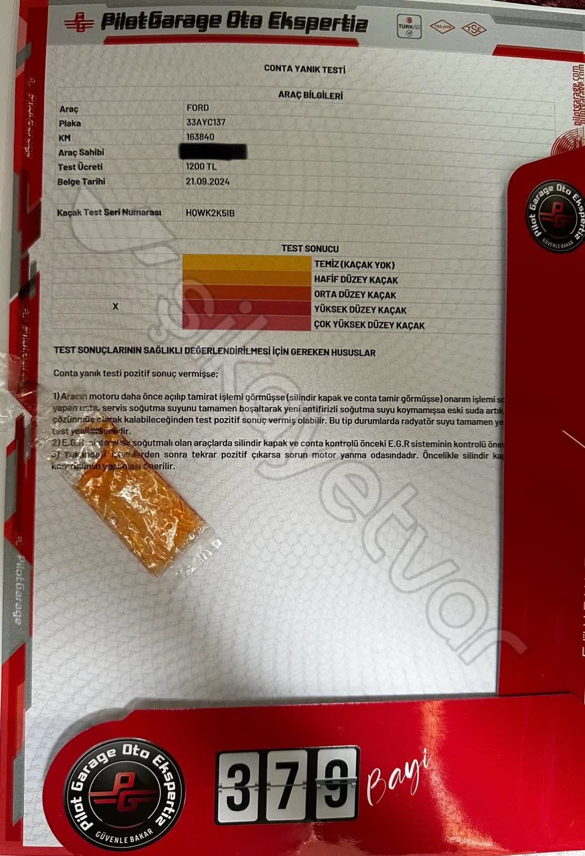 Pilot Garage Oto Ekspertizin, Verdiği Raporun Gerçeği Yansıtmaması