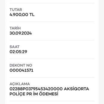Aksigorta İzinsiz Poliçe Ödemesi Ve Geri İade Talebi
