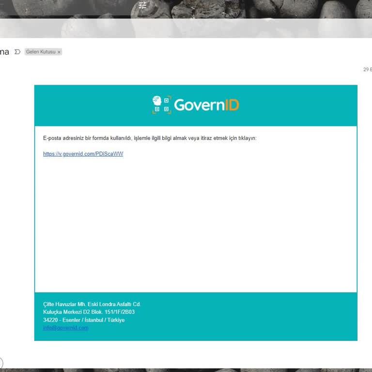 Governid.com Mail Adresimi Habersiz Kullandı!