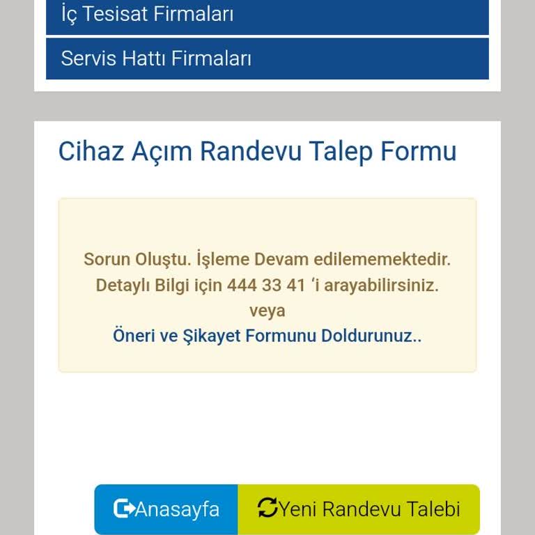 İzgaz Online Sürekli Hata Veriyor