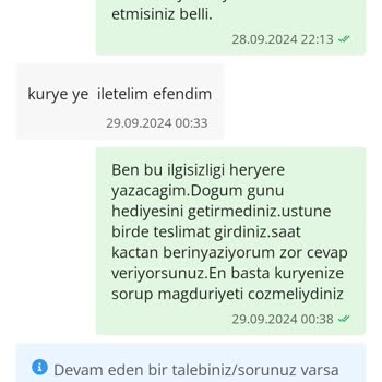 ÇiçekSepeti Teslim Girilen Ama Teslim Edilmeyen Siparişim