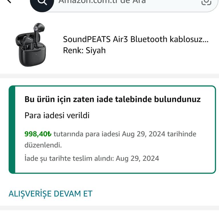 Amazon Para İadesi Sorunu