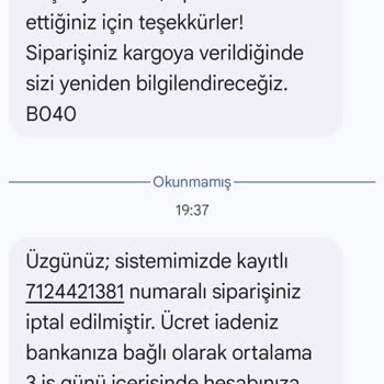 Sportime Sebepsiz Siparişimi İptal Etti