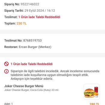 Trendyol Yemek Teslim Edildi Denen Ama Teslim Edilmeyen Trendyol GO Yemek Siparişi