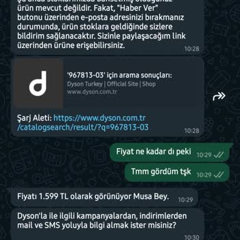Dyson Arıza-Yedek Parça-Fahiş Fiyat Sorunu