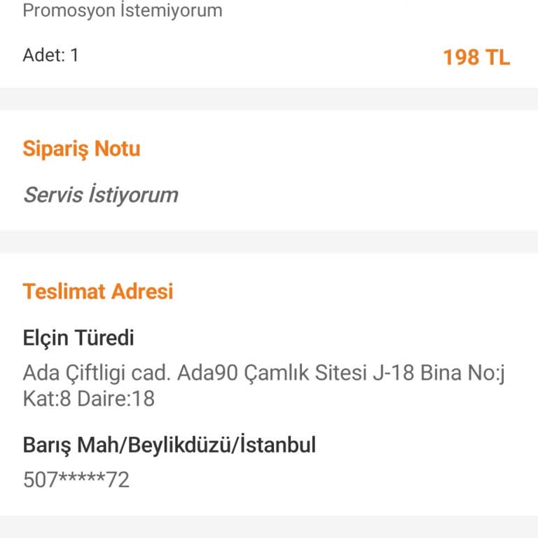 Trendyol Yemek İptal İşlemi /konuma Göre Kurye