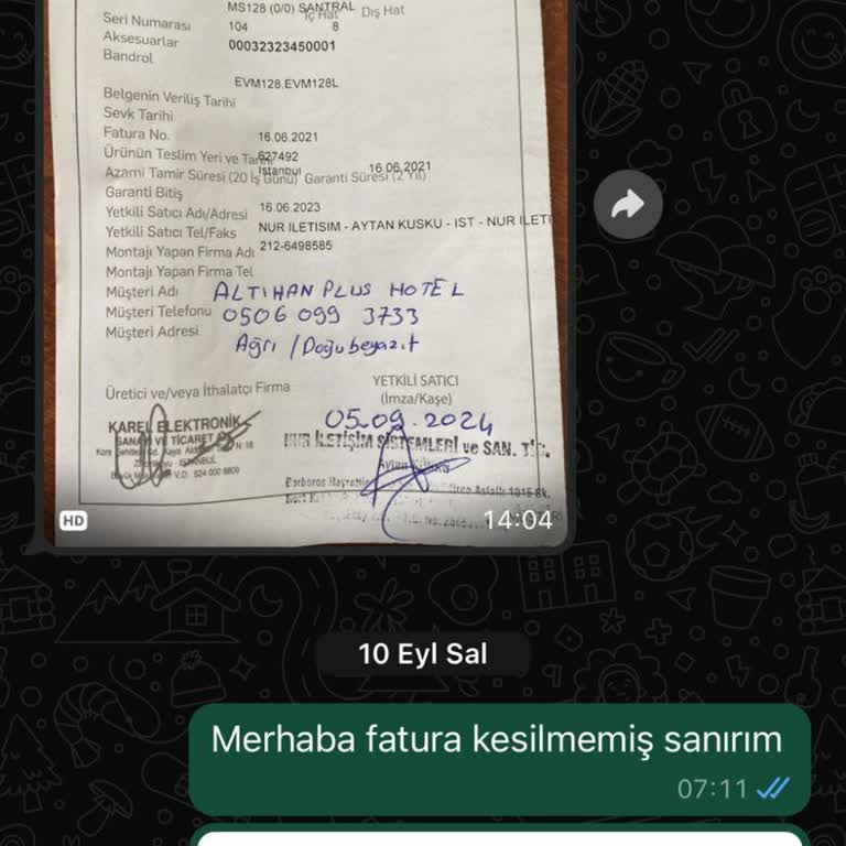 Karel Firması Faturasız Satış