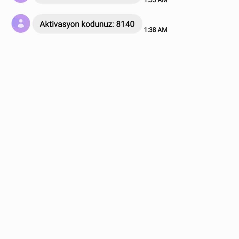 0850 701 58 91 Bilmediğim Hesaptan 2 Kere Aktivasyon Kodu Gelmiş