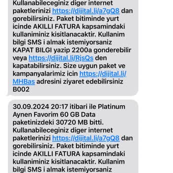 Turkcell Platinum Hattımda Aniden Tükenen 37 GB İnternet