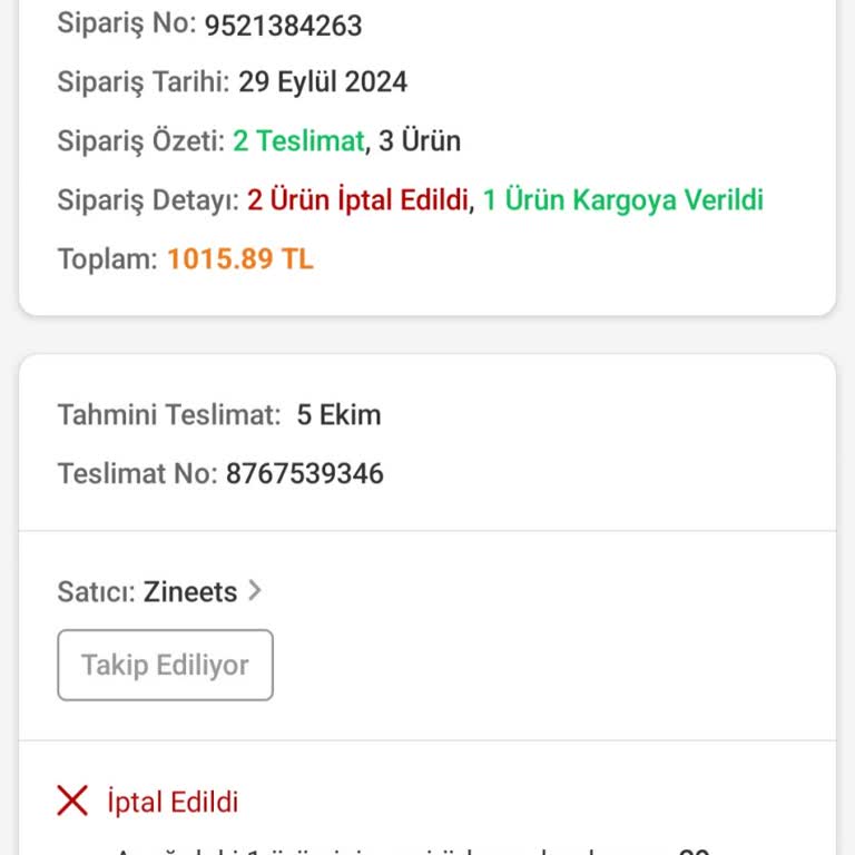 VakıfBank İptal Edilen Siparişin Parasını Kredi Kartıma Geri Yatırmadı
