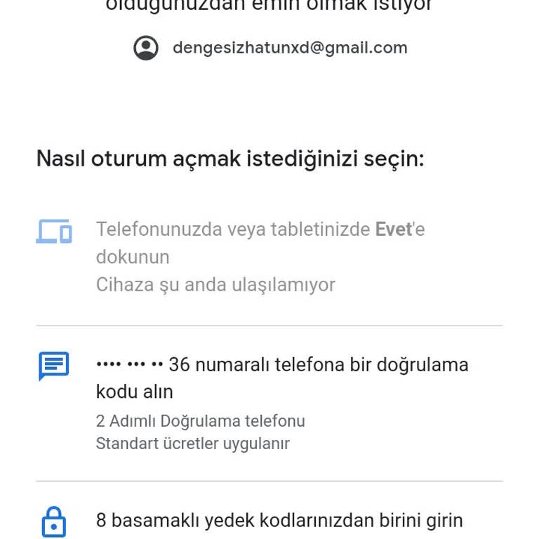 Gmail İki Adımda Doğrulama Sıkıntısı