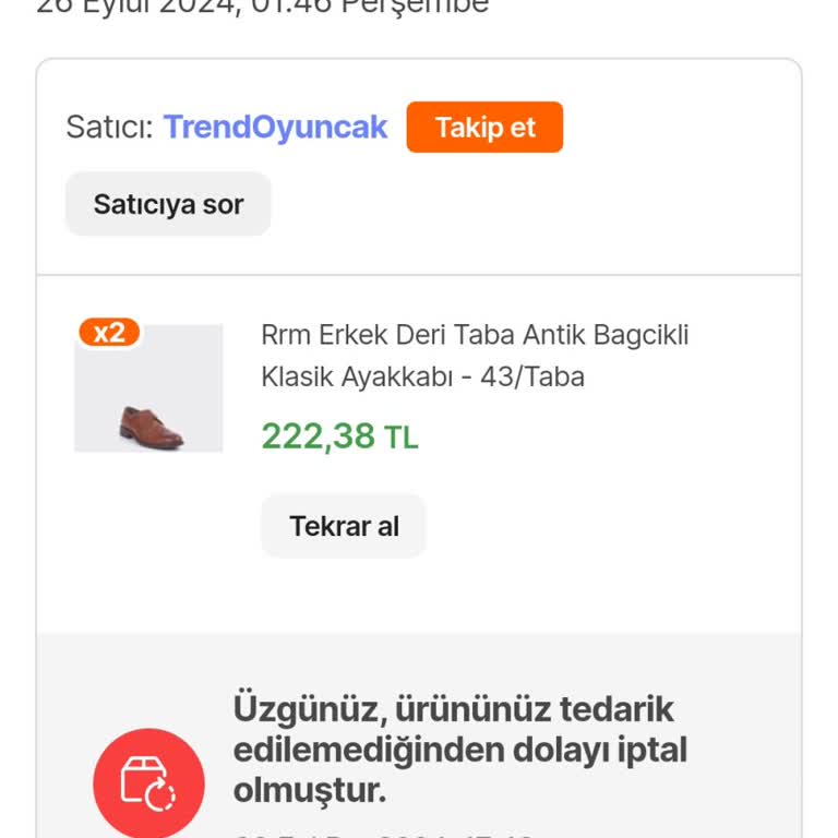 Hepsiburada Verilen Sipariş İptali
