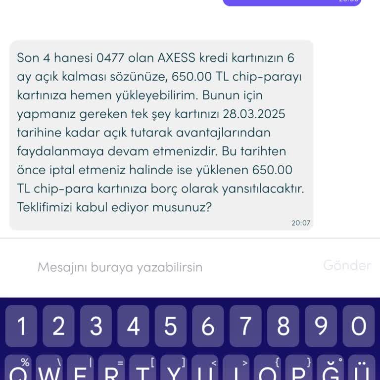 Akbank Axess Kredi Kartı ChipPara Sorunu