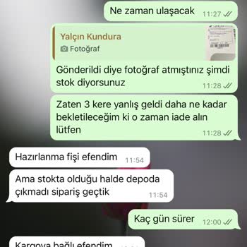 Yalçın Kundura (Ordu) Ordu'da Ürün Sipariş Sürecinde Yaşanan Sorunlar