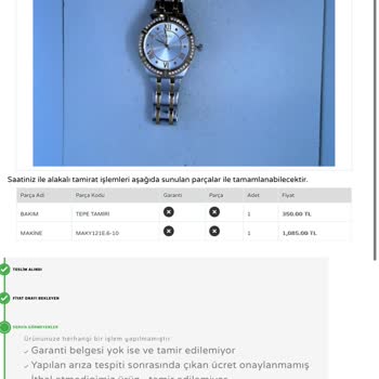 Saat & Saat Hem Alınan Ürünü Tamir Etmiyor Hem De Fazla Para İstiyor