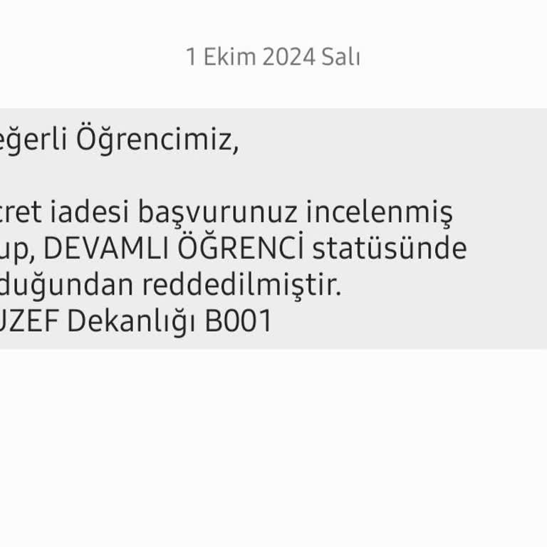 İstanbul AUZEF Harç İadesi