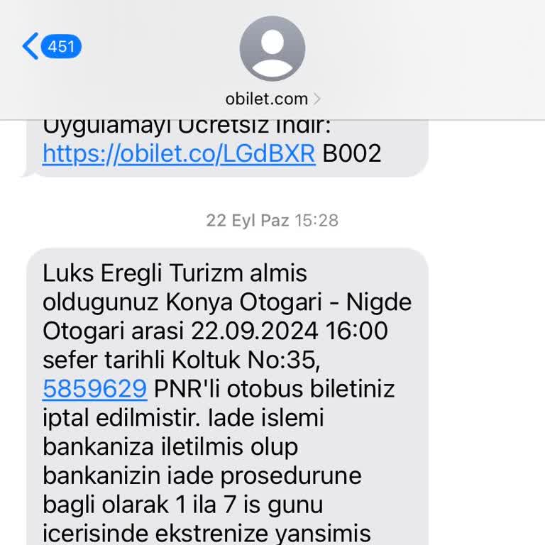 Obilet Bilet İadesini Gerçekleştirmedi