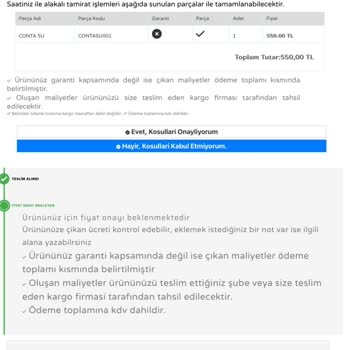 Saat & Saat Outlet Mağazasından Alınan Saat Su Geçiriyor Ve Teknik Servis Ücreti Talep Ediyor