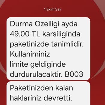 Vodafone'da Durma Özelliği Sorunu ve Yanıltıcı Bilgilendirme