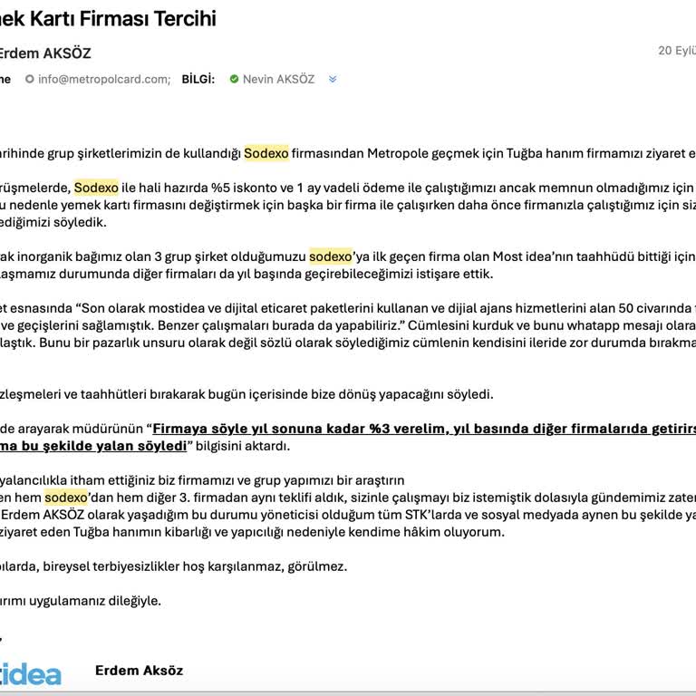 MetropolCard Metropol Yemek Kartları Şikayet