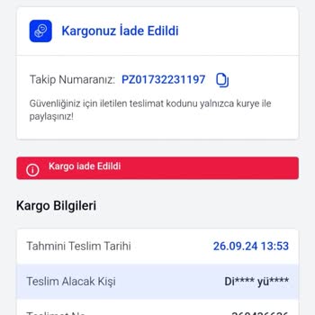 Pazarama Sipariş Teslim Edilememe Durumu