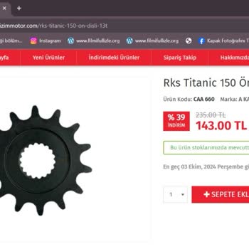 Bizimmotor.com RKS Titanic 150 Ön Dişli 13t Ön Dişli Resimdeki Gibi Gelmedi