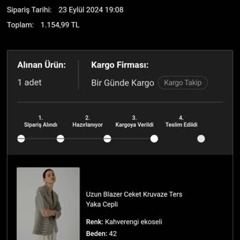 Koton Siparişim Bir Günde Kargo İle Tarafıma Ulaşmadı