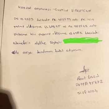 Çetmen Kısıkköy Şube Teslimat Süreci Hakkında Bilgi Alamama