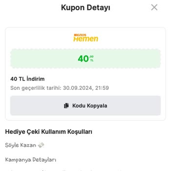 Migros Söyle Kazan Kupon Aldatmacası