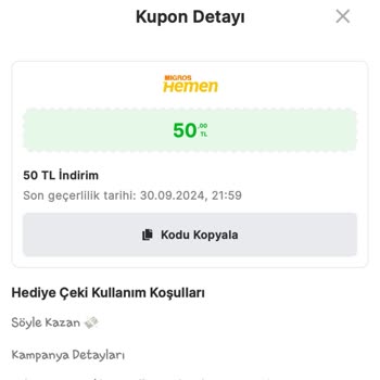 Migros Söyle Kazan Kupon Aldatmacası