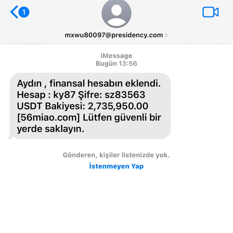 Meta Spam Mesajı Spam Mesajı