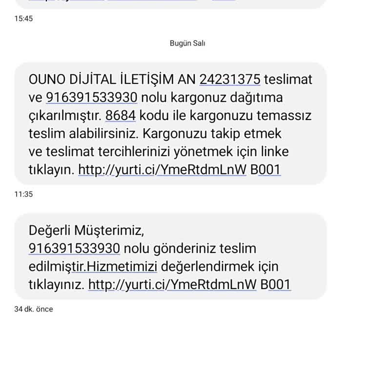 Yurtiçi Kargo Kavacık Şubesi Teslimat