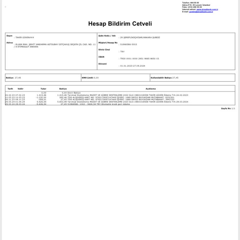 Ziraat Bankası Hesap Hareketleri Ve Destekleme Ödemesi Sorunu