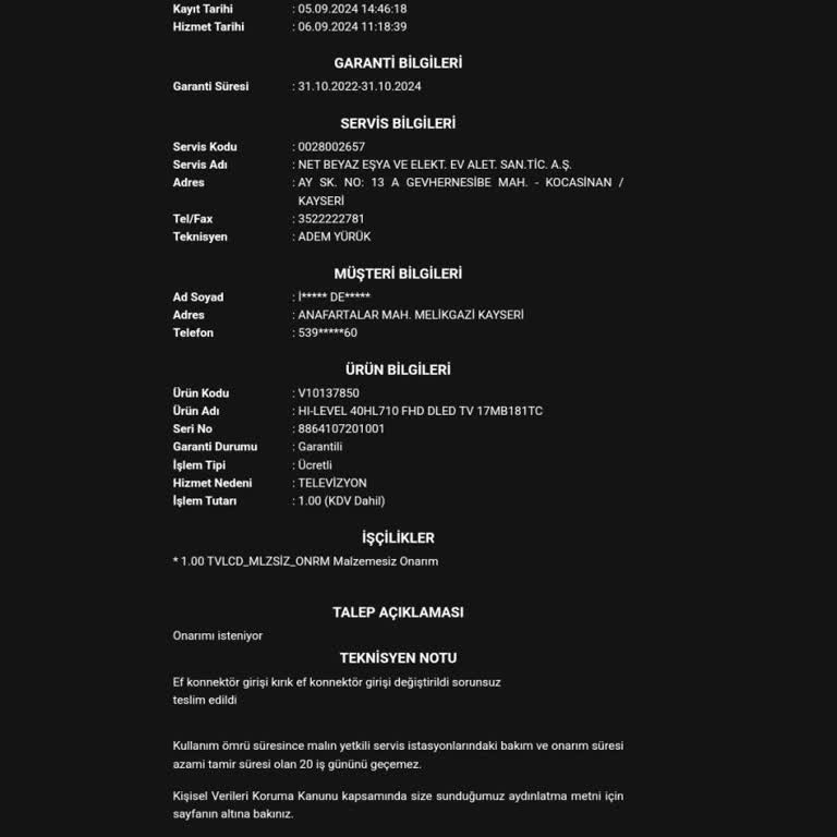 Hi-Level Vestel Ürünleri Ve Teknik Servisi Pişmanlıktır
