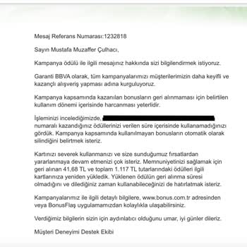 Garanti BBVA Müşterilerinize Adil Davranmanızı İstiyorum
